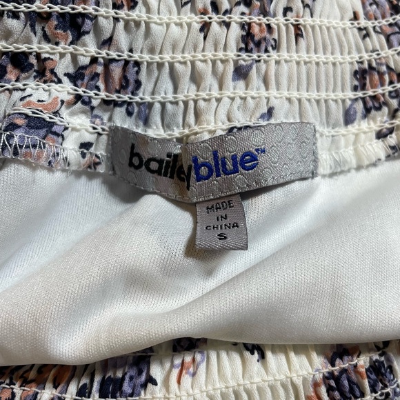 #0140 Bailey Blue Handkerchief Print Summer Wide Sleeve Dress-S - Picture 4 of 7